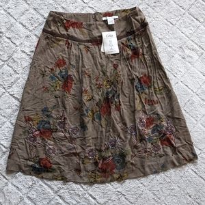 CAbi Floral Brown Skirt